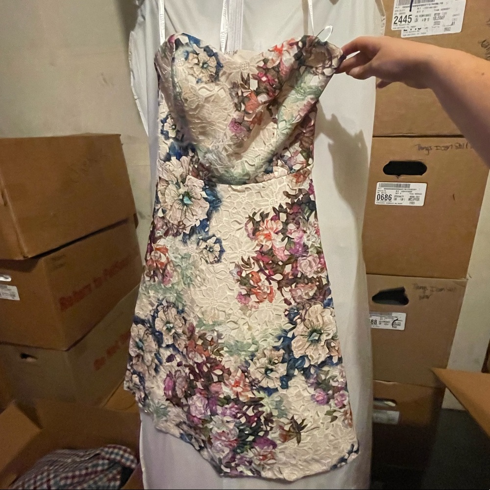 Beautiful Strapless David’s Bridal Size 4 Dress. Worn Once.